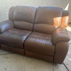 Leather Reclining Sofa 