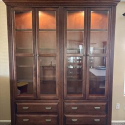 Lighted Dark Wood  Display/Bookcase