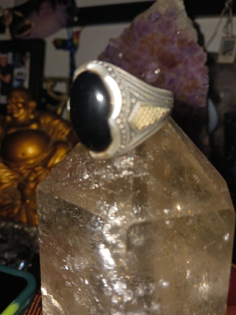 Anillo 💍 De Plata 9.25 Piedra Onix