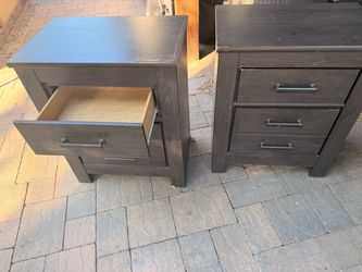 Ashley 2 Night Stands Dark Grey Delmorta 22" 2 Drawer B249-92