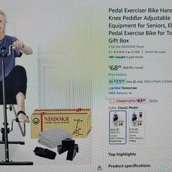 Seniors Elderly Exerciser Bike For Hand Arm Leg And Knee Peddler