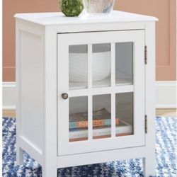 White Cabinet With Glass Door 