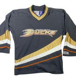 Anaheim Ducks CCM Hockey Jersey NHL Youth S/M Black Grey Gold