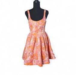 Amanda Uprichard Pink & Orange Mabel Floral Jacquard Mini Dress Size Small NEW