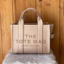 Marc Jacobs The Leather Mini Tote Bag Rose Dust