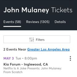 Jon Mulaney  Tickets. Forum Tues May 3rd