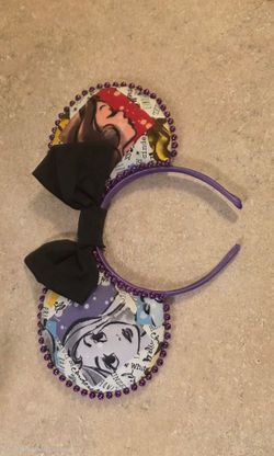 Custom Disney Princess Minnie Mouse Ears Headband Comic Pop Art Print Handmade