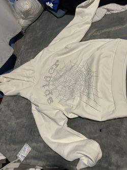 White rhinestone spider hoodie