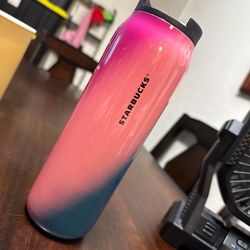 Starbucks pink and blue ombre stainless steel tumbler