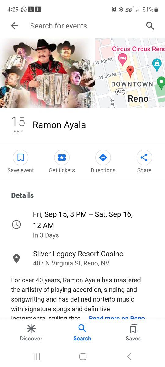 Tickets To Ramon Alaya In RENO 