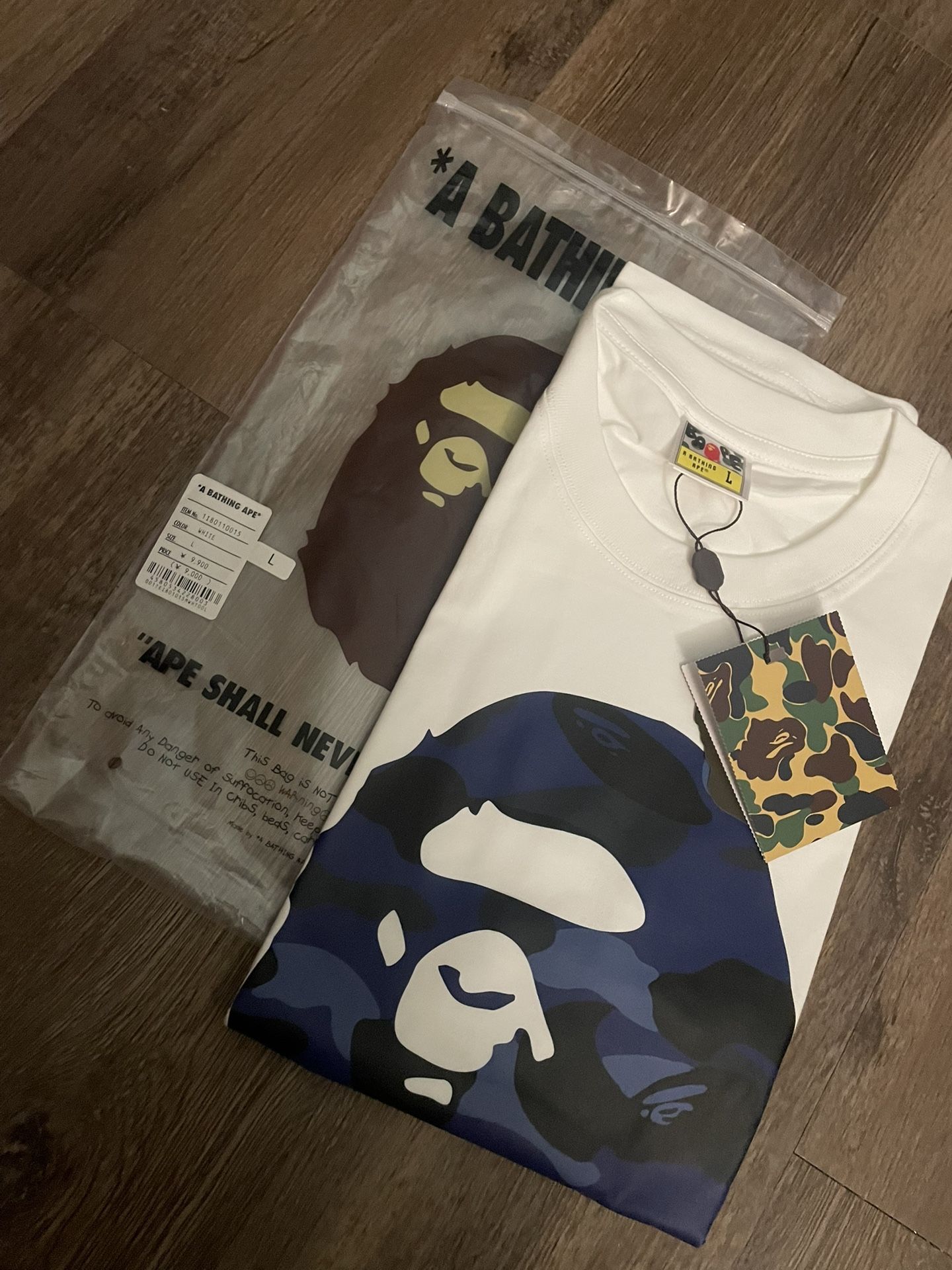 BAPE WHITE BLUE SHIRT