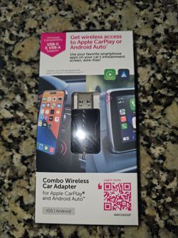 Combo Wireless Car Adapter for Apple Car Play, Android Auto
