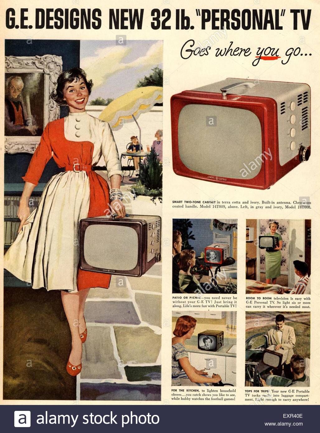 1950’s portable TV Mid Century Atomic Retro Vintage