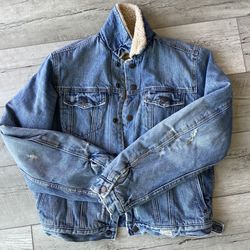 Denim Sherpa Jacket (Abercrombie & Fitch)