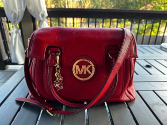 Michael Kors Red Pebbled Leather Satchel