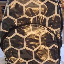 Clear Backpack Transparent School Bag Stadium Approved Black Honeycomb