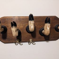 Vintage Deer Hoof Coat Rack Hat Rack Key Rack Handmade 