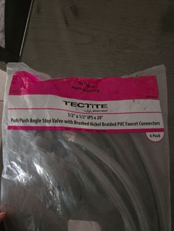 Tectite Push/Push Angle Stop Valve with Braided Connectors 6-Pack