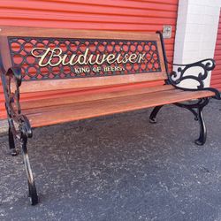 Rare Vintage Budweiser Cast Iron Bench