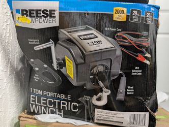 NEW Reese 1 Ton Portable Electric Winch