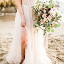 Bhldn/Anthropologie “Written in the Stars” A-Line Wedding Dress, Blush, Size 14