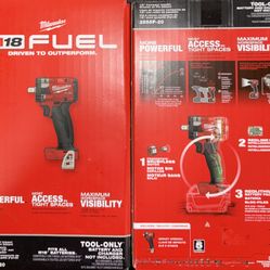 Milwaukee M18 Fuel 1/2” Compact Impact Wrench w/Pin Detent. Tool Only. Model #2855P-20