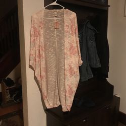 Womens Floral Sheer Cardigan 