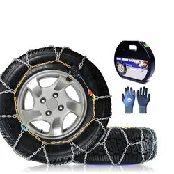 Snow-Chains Auto Fixing 1 Min Quick Fit Easy Installation Tire-Chains, Portable Reusable Universal Emergency Tire Traction Chain for Passenger Car, Pi