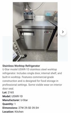 Stainless Worktop Refrigerator