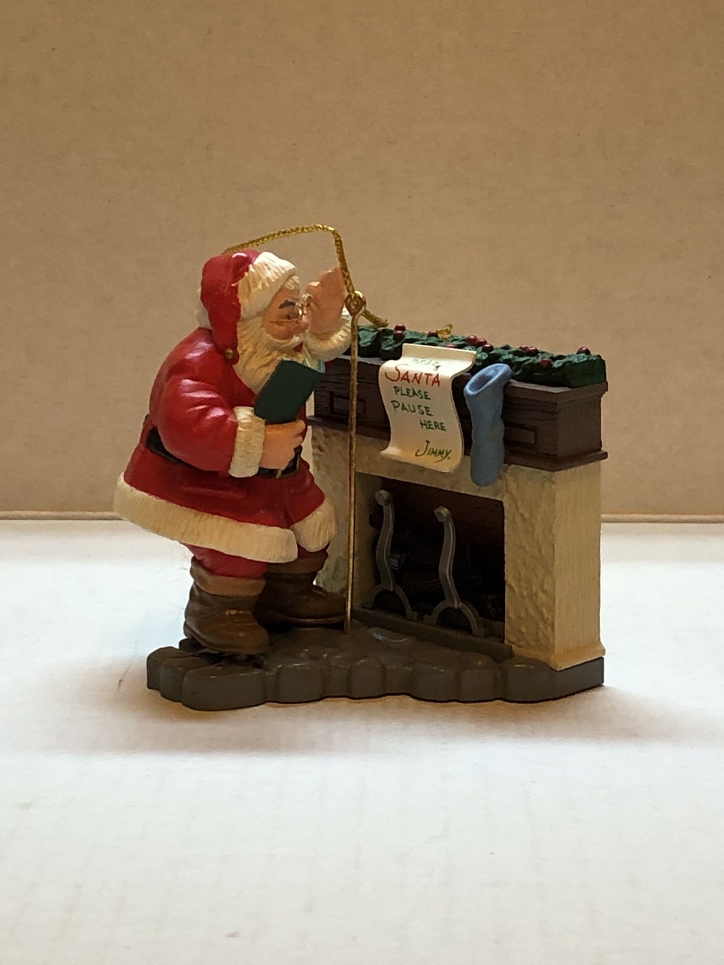 Coca Cola Santa At The Fireplace Ornament