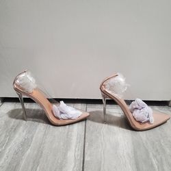 New Clear Heels Stiletto Size 38 or Size 7.5