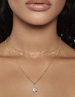 For sale… double #necklace with lock charm…