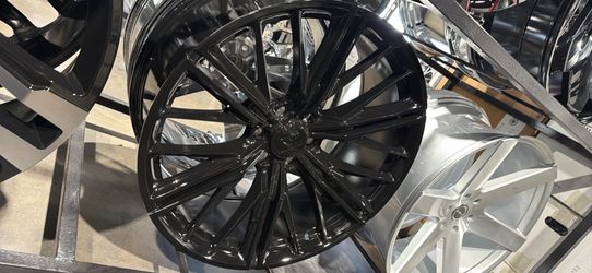 Gloss black wheels tires new 6lug Chevy