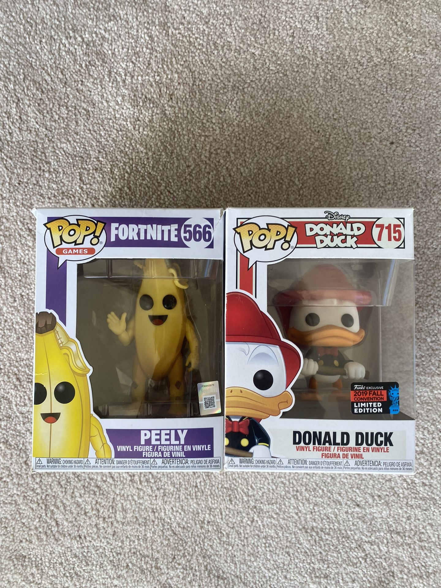 Peely and donald duck funko pops can sell seperatly