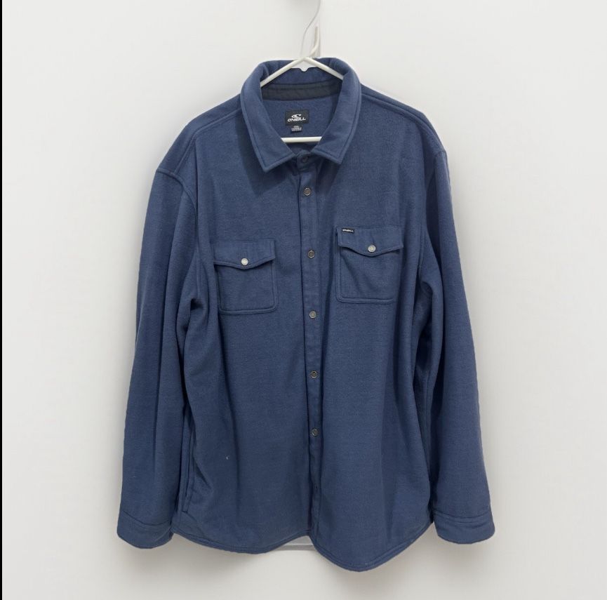 O’Neill Shirt Mens Xxl Glacier Super Fleece Long sleeve Snap Front Pockets