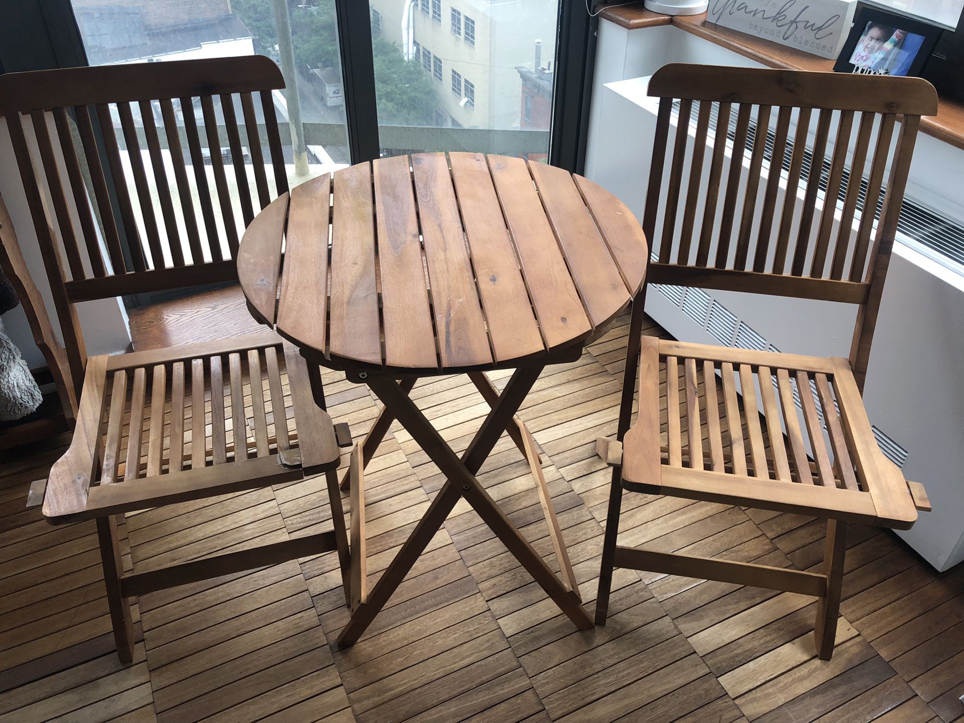 3-Piece Acacia Wood Patio/Balcony Set