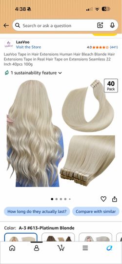 100% Hair extensions 22 inch