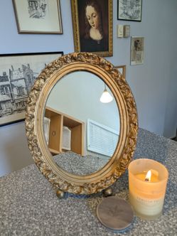 1930s Antique Table Top Mirror