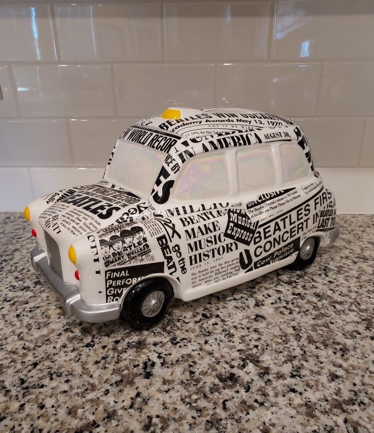 THE BEATLES クッキージャー タクシー Vintage 1998 The Beatles Newspaper Taxi Cookie Jar Rare