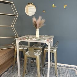 Floral 5 Piece Metal Table Set