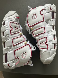 Nike Air More Uptempo White Red Sneakers