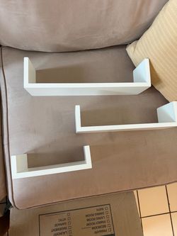 Floating White Shelves
