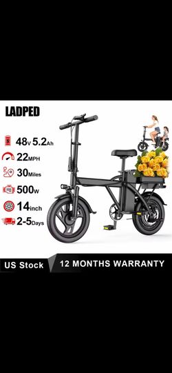 500W New Adult Foldable Electric Bike
