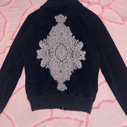 Pink Lotus Zip Up Jacket Y2K