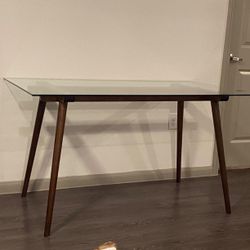 Glasstop Dining Table - Excellent Condition, Midcentury Modern