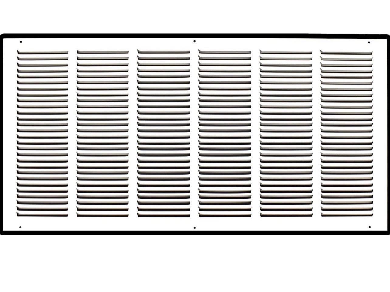 Handua 30"W x 14"H [Duct Opening Size] Steel Return Air Grille | Vent Cover Grill for Sidewall and Ceiling, White