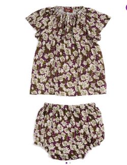 Milk barn boutique baby dress diaper cover set 6-12 months