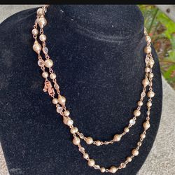 GIVENCHY  Chain Jewelry Necklace Bracelet With Pearl Original With Swarovski Crystal 