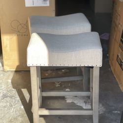 Upholstered Counter Height Bar Stools Set Of 2
