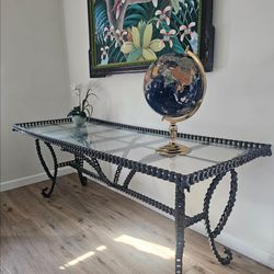 Large Brutalist Industrial Chainlink Console